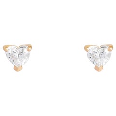 0.22ct Heart Diamond 14K Yellow Gold Stud Earrings
