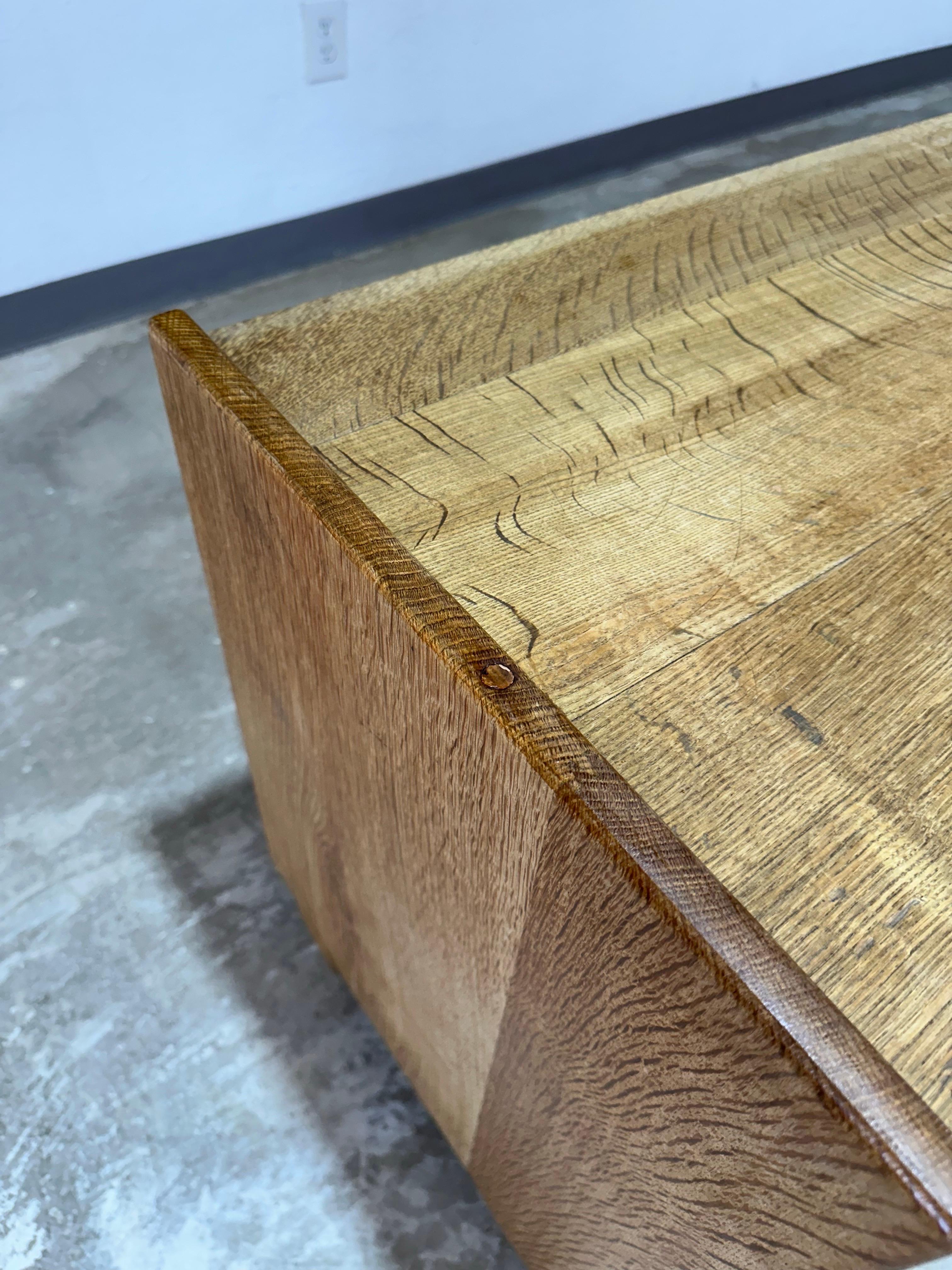 Petite Henning Kjaernulf attrb Mid Century Danish Oak Carved Brutalist Sideboard For Sale 11