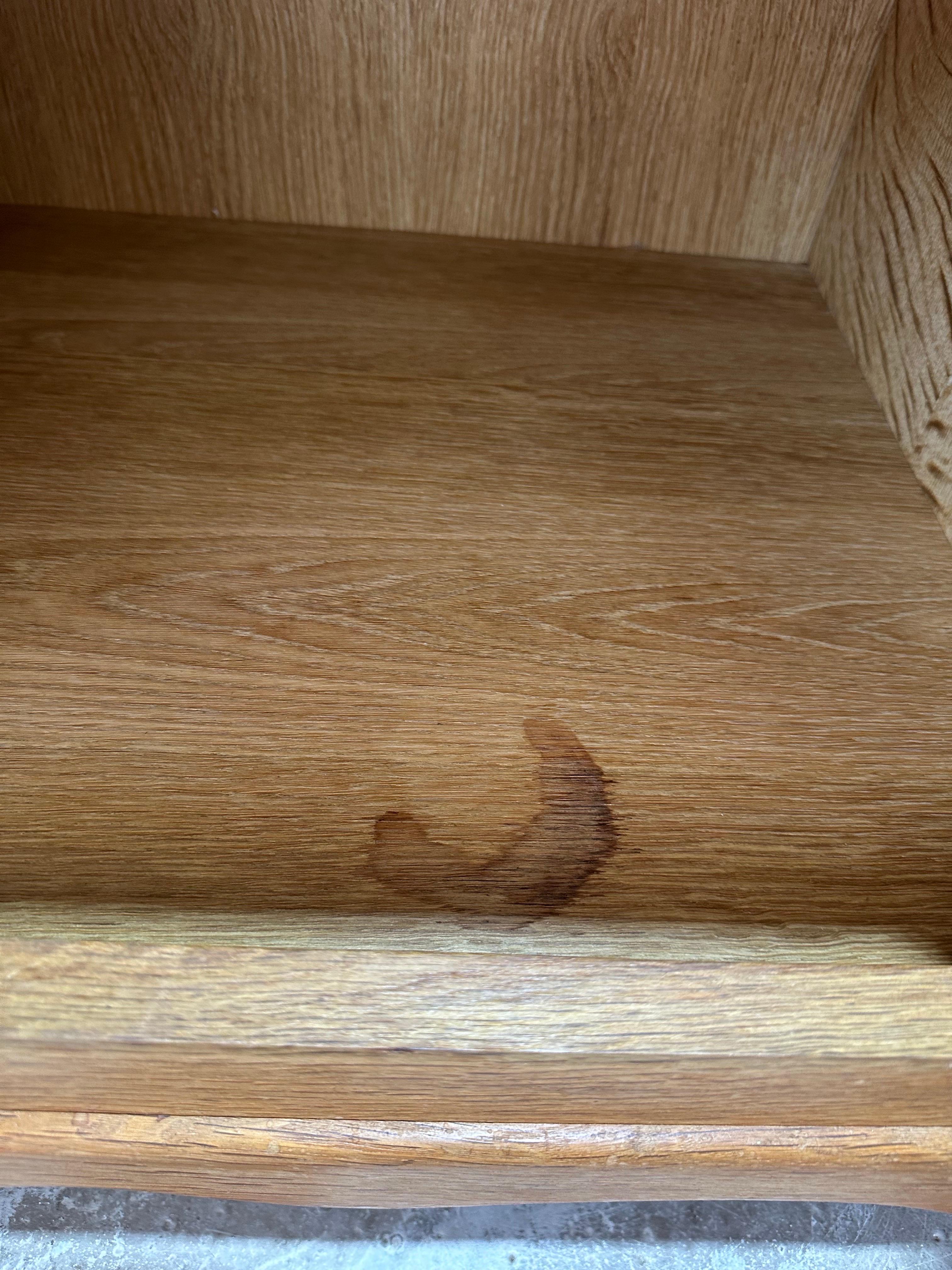 Petite Henning Kjaernulf attrb Mid Century Danish Oak Carved Brutalist Sideboard For Sale 13