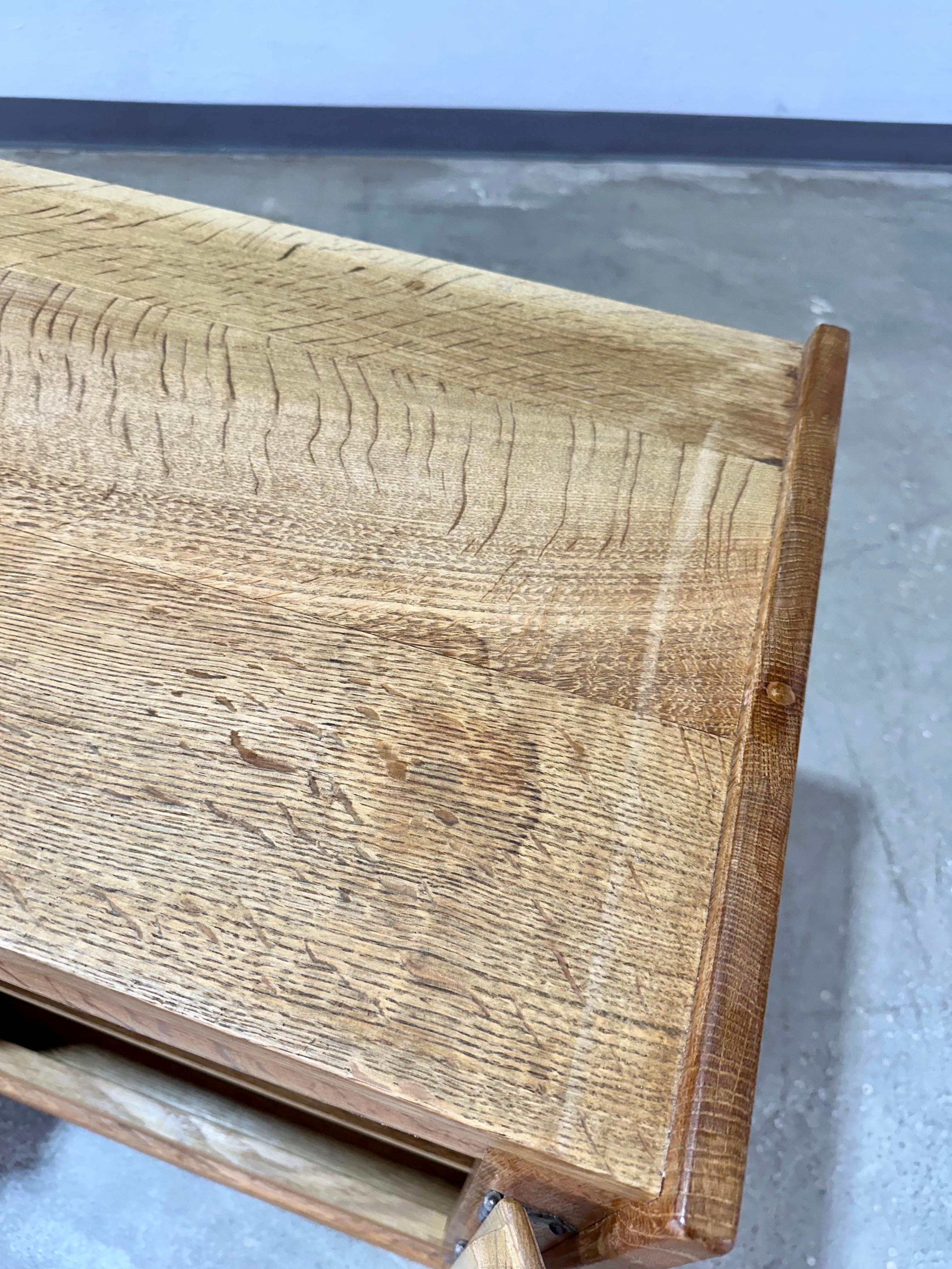 Petite Henning Kjaernulf attrb Mid Century Danish Oak Carved Brutalist Sideboard For Sale 14