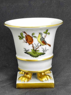 Petite Herend Decor "Rothschild Bird" Vase Hand Painted Hungarian Porcelain
