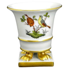Petite Herend Decor "Rothschild Bird" Vase Hand Painted Hungarian Porcelain