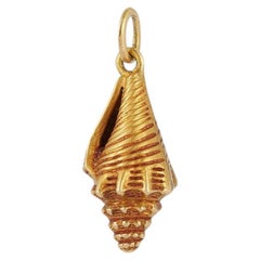 Petite Highly detailed 14k Gold Conch Shell Charm