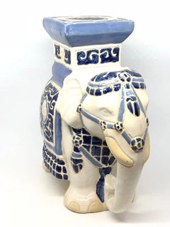 Petite Hollywood Regency Chinese Elephant Flower Pot Stand Vintage German