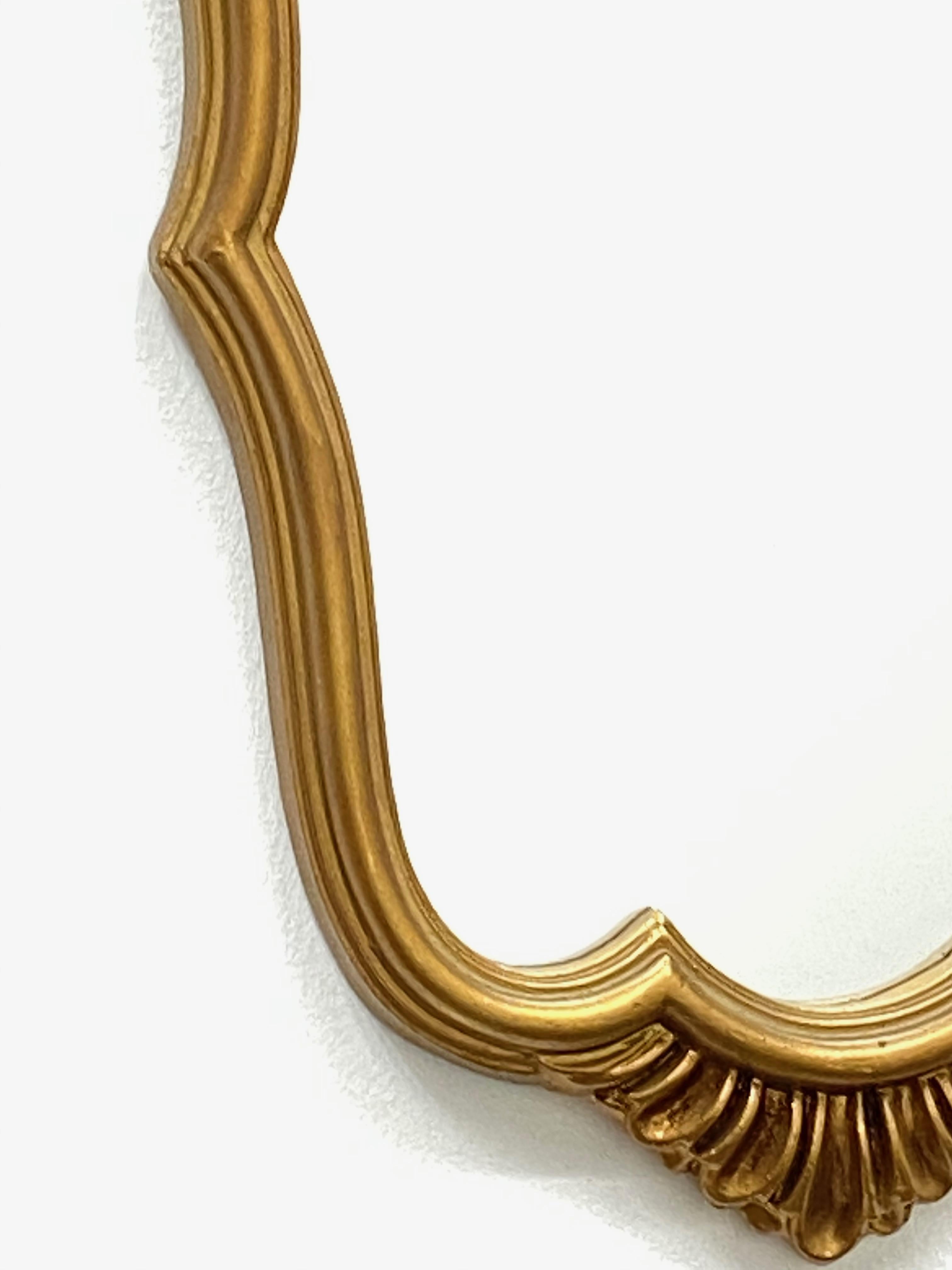 Petite Hollywood Regency Gilded Tole Toleware Vanity Mirror Vintage, Italy 1960s 1
