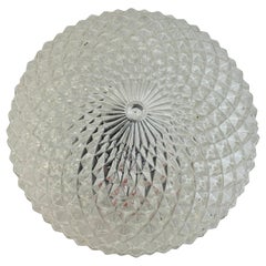 Petite Ice Crystal Glass Flush Mount Vintage German, 1960s RZB Leuchten