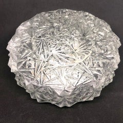 Pequeña lámpara de techo de cristal con diseño de hielo, Honsel Alemania Años 60