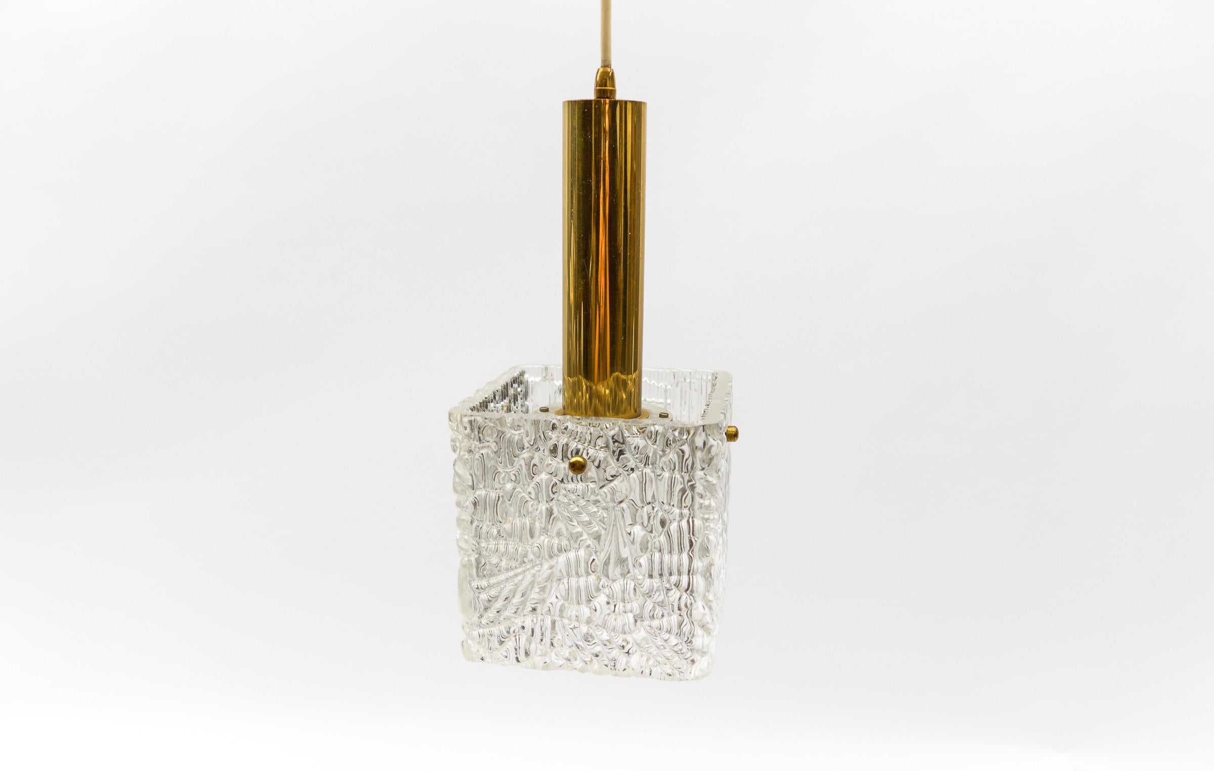 Petite Ice Glass Ceiling Lamp by Kalmar Franken KG, Germany 1960s For Sale 1