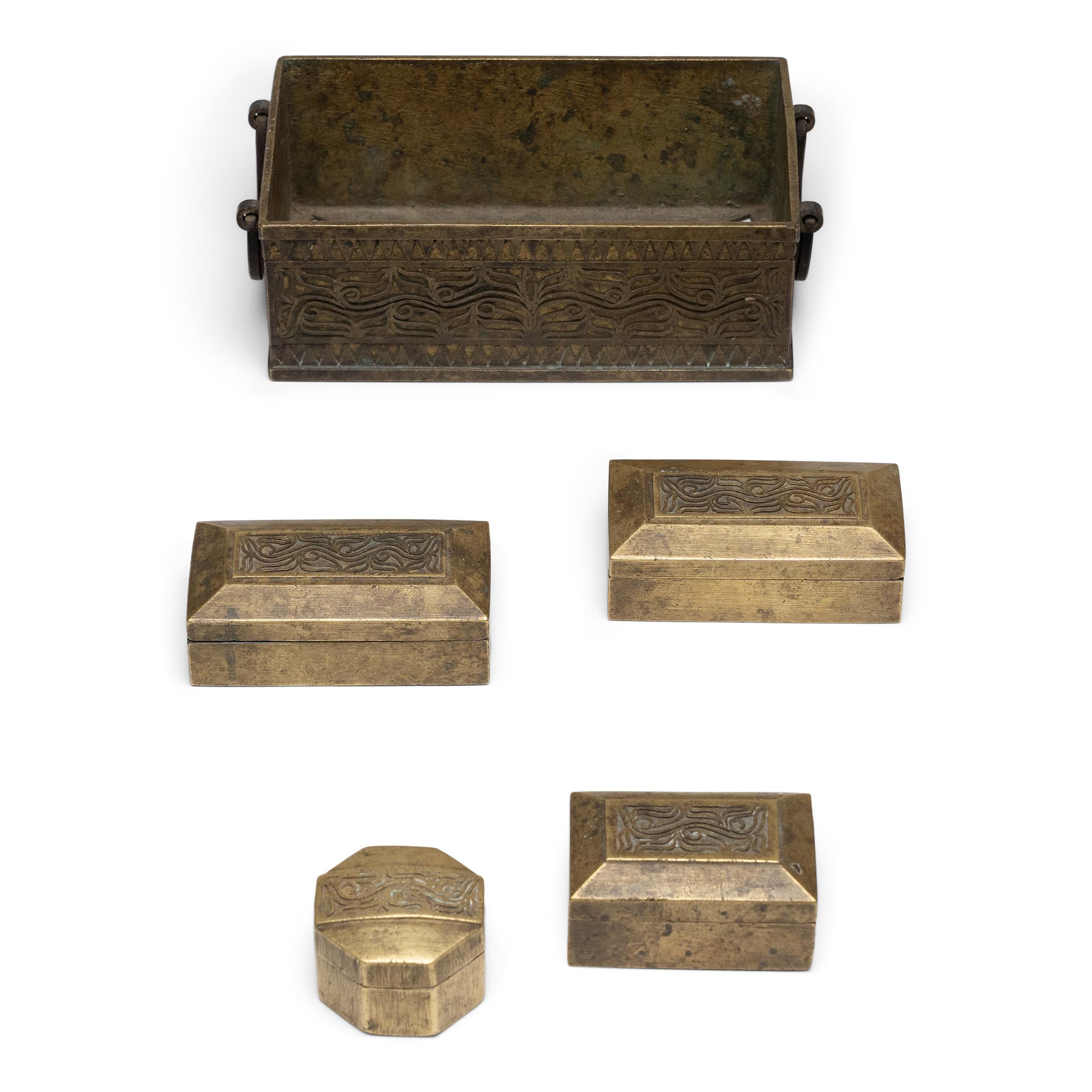 Petite Indonesian Brass Betel Box, c. 1900 In Good Condition For Sale In Chicago, IL
