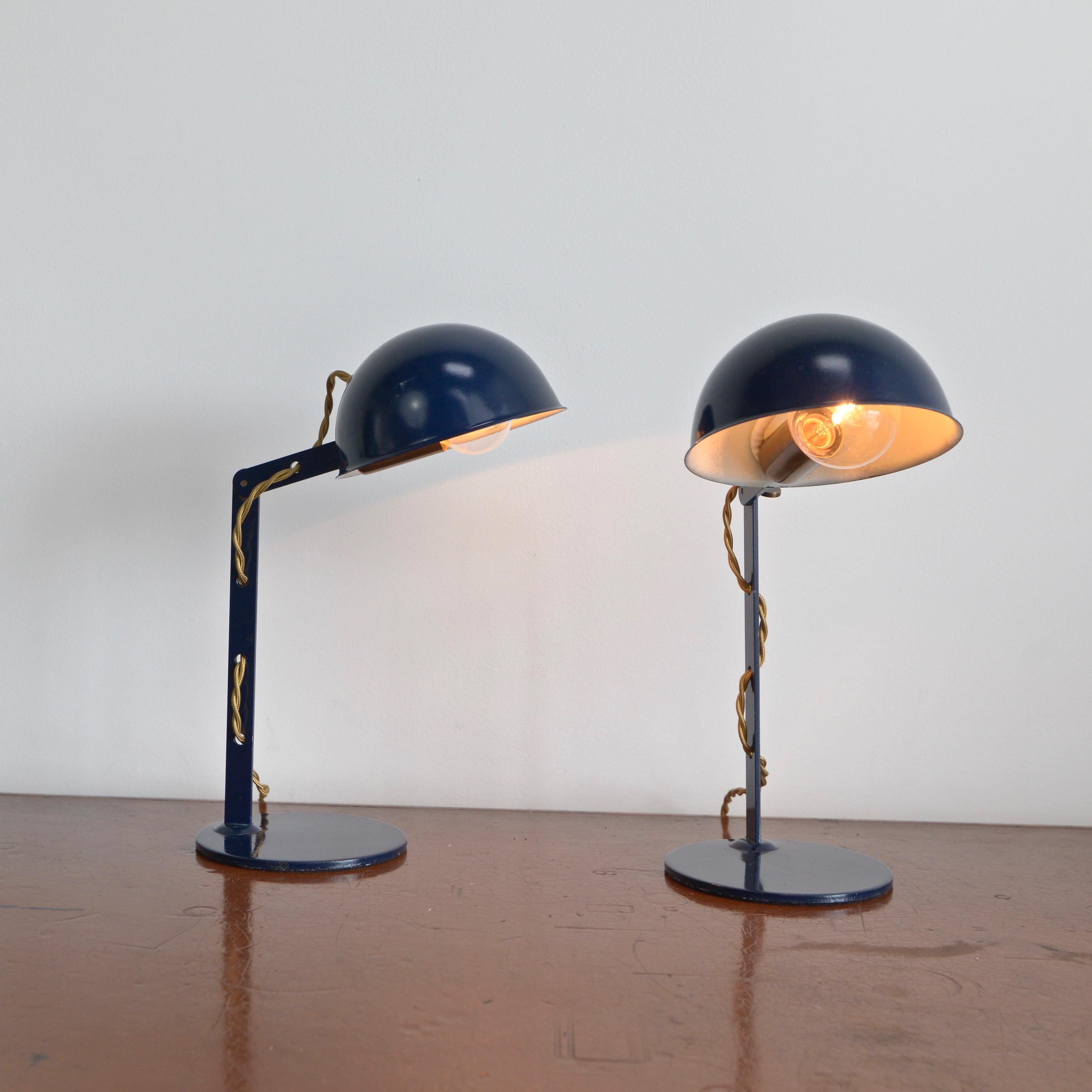 Italian Petite Industrial Table Lamps