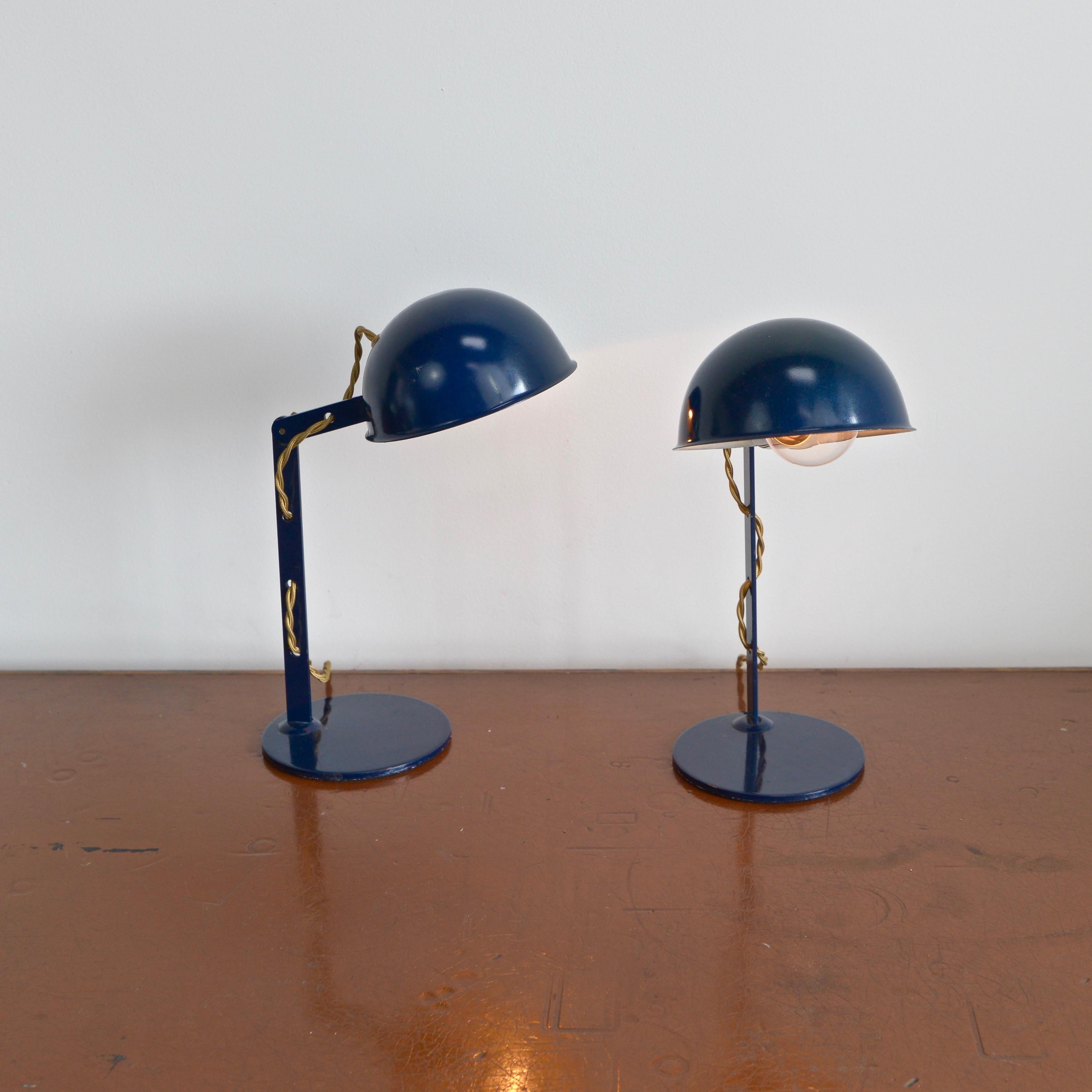 Petite Industrial Table Lamps In Good Condition In Los Angeles, CA