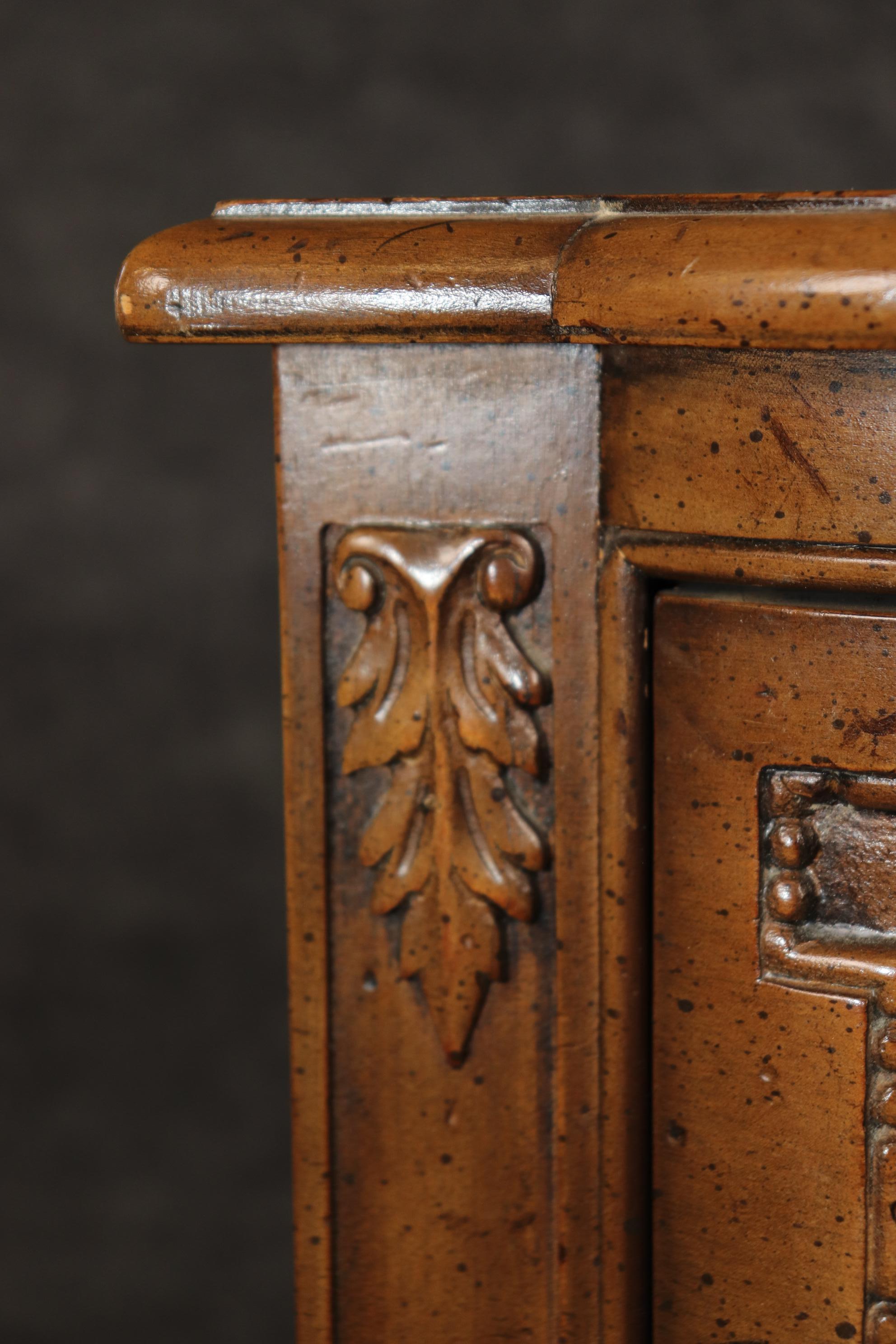 Petite Intentionally Distressed Henredon Style 2 Drawer Commode Nightstand For Sale 3
