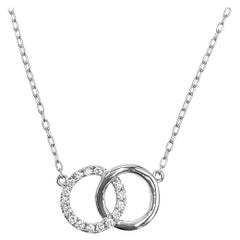 Collar Círculo Entrelazado Oro Blanco 18K