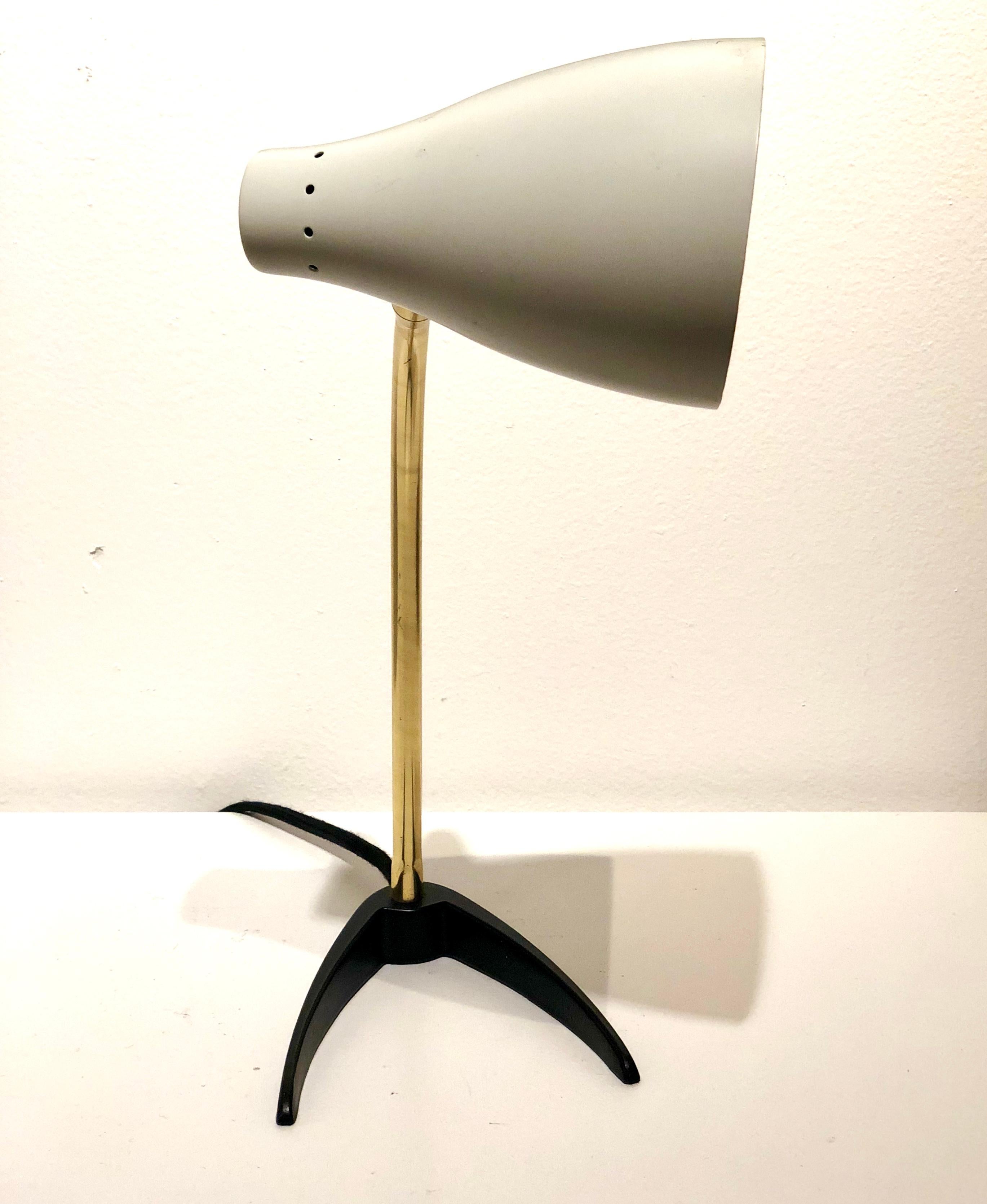 American Petite Iron and Brass Multidirectional Desk Lamp