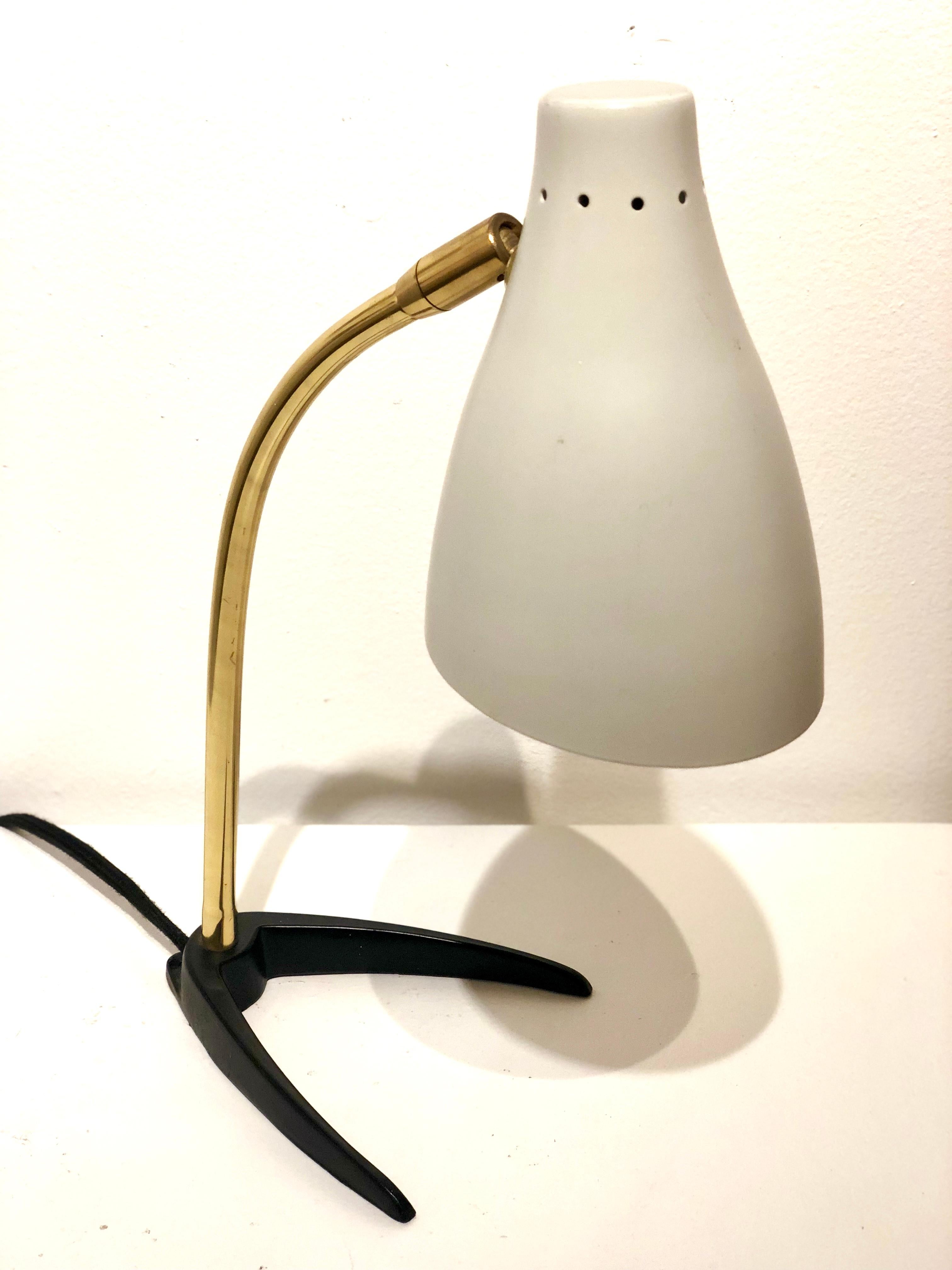 20th Century Petite Iron and Brass Multidirectional Desk Lamp