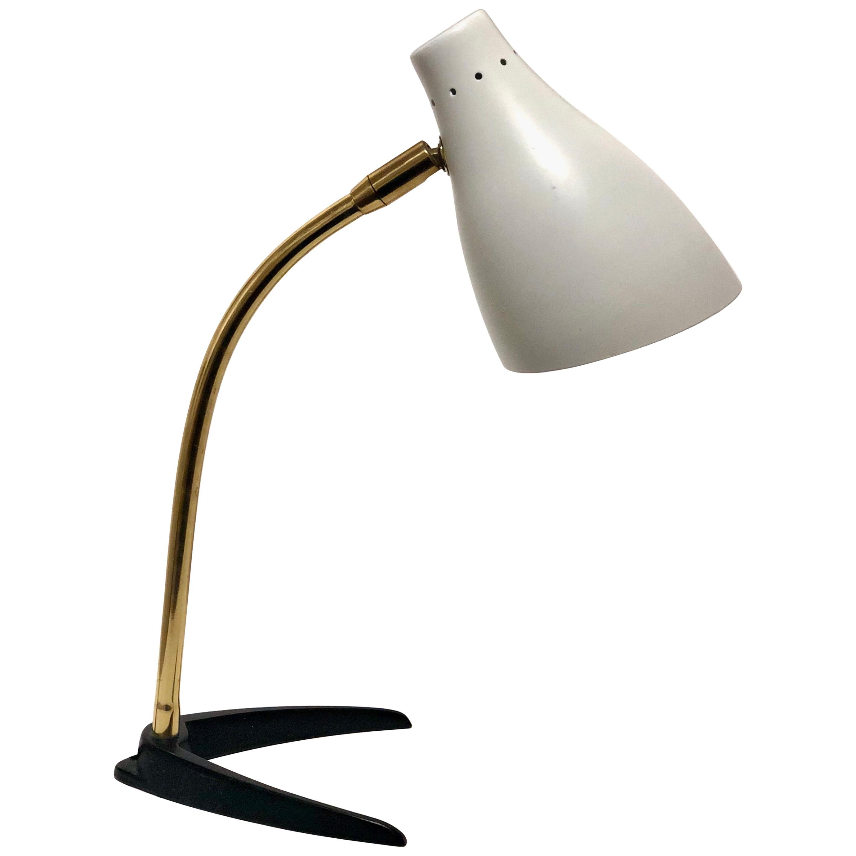 Petite Iron and Brass Multidirectional Desk Lamp