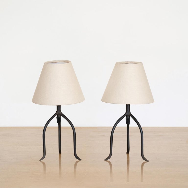 Petite Iron Tripod Lamp For Sale at 1stDibs iron tripod table lamp