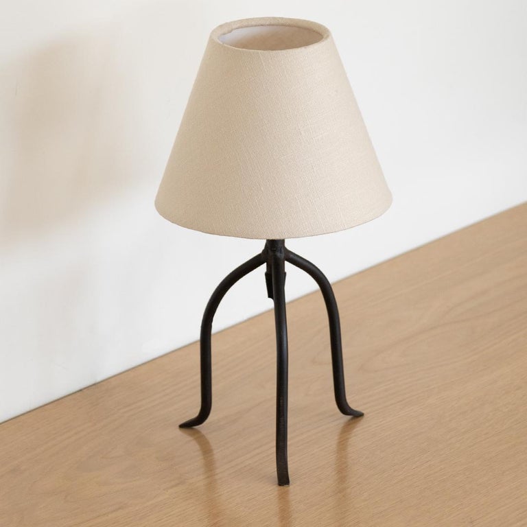 Petite Iron Tripod Lamp For Sale at 1stDibs