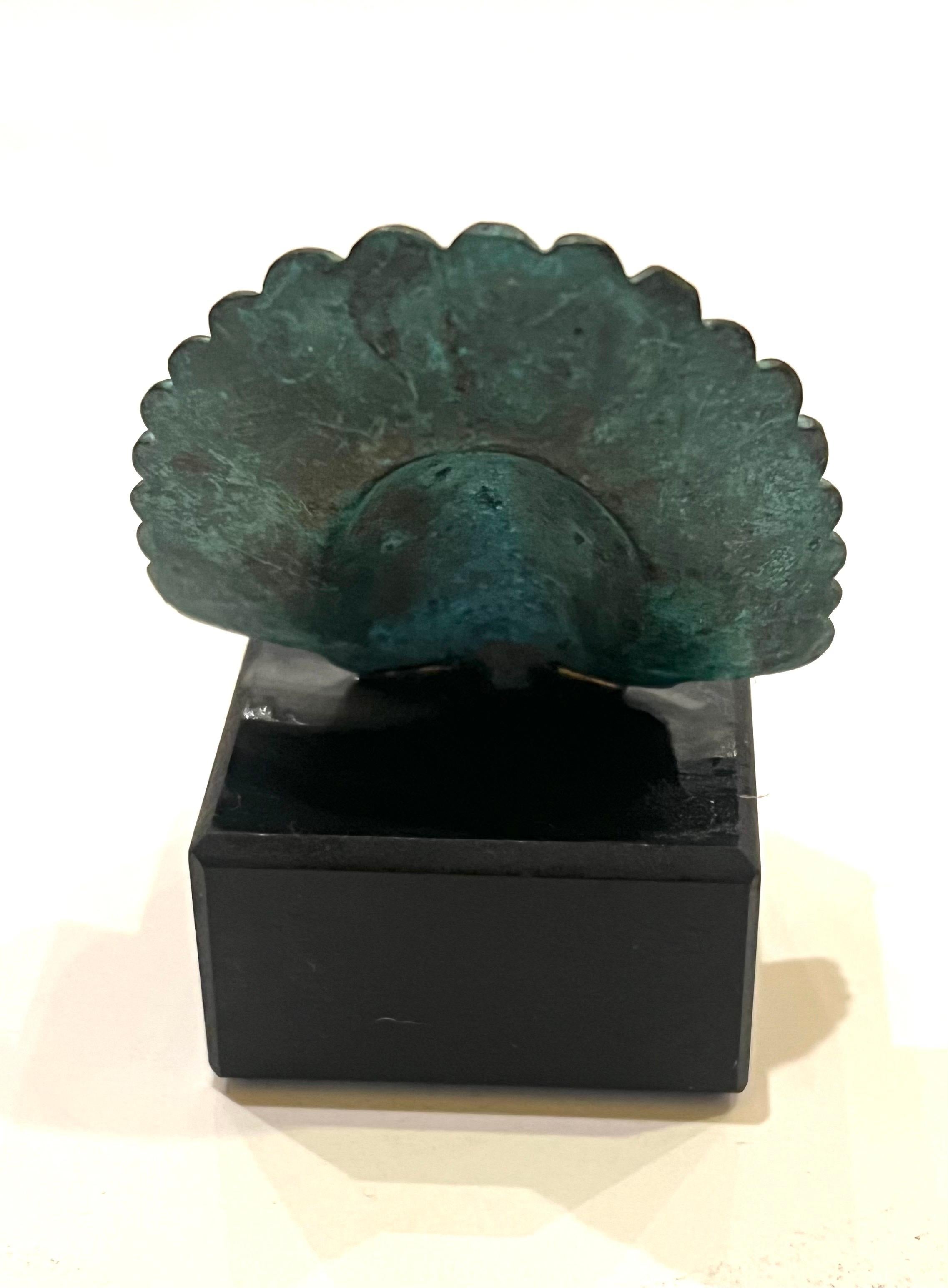 Kleine italienische etruskische Statue-Skulptur aus Bronze und Schiefer (Italienisch) im Angebot