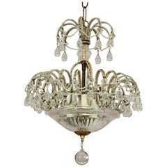 Petite Italian Crystal Beaded Chandelier