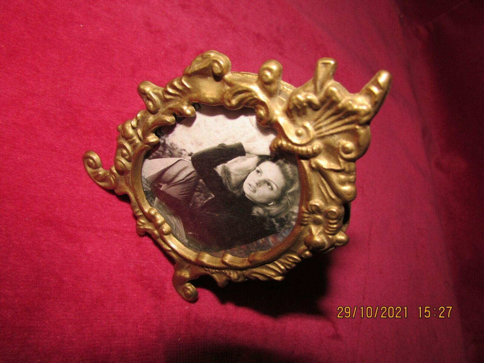 Unknown Petite Italian Engraved Rococo Bronze Picture Frame with Glass For Sale