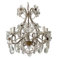 Petite Italian Flower Beaded Chandelier