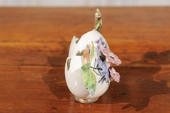 Petite Italian Glazed and Hand Painted 19th Century Two-Pots Floral Majolica