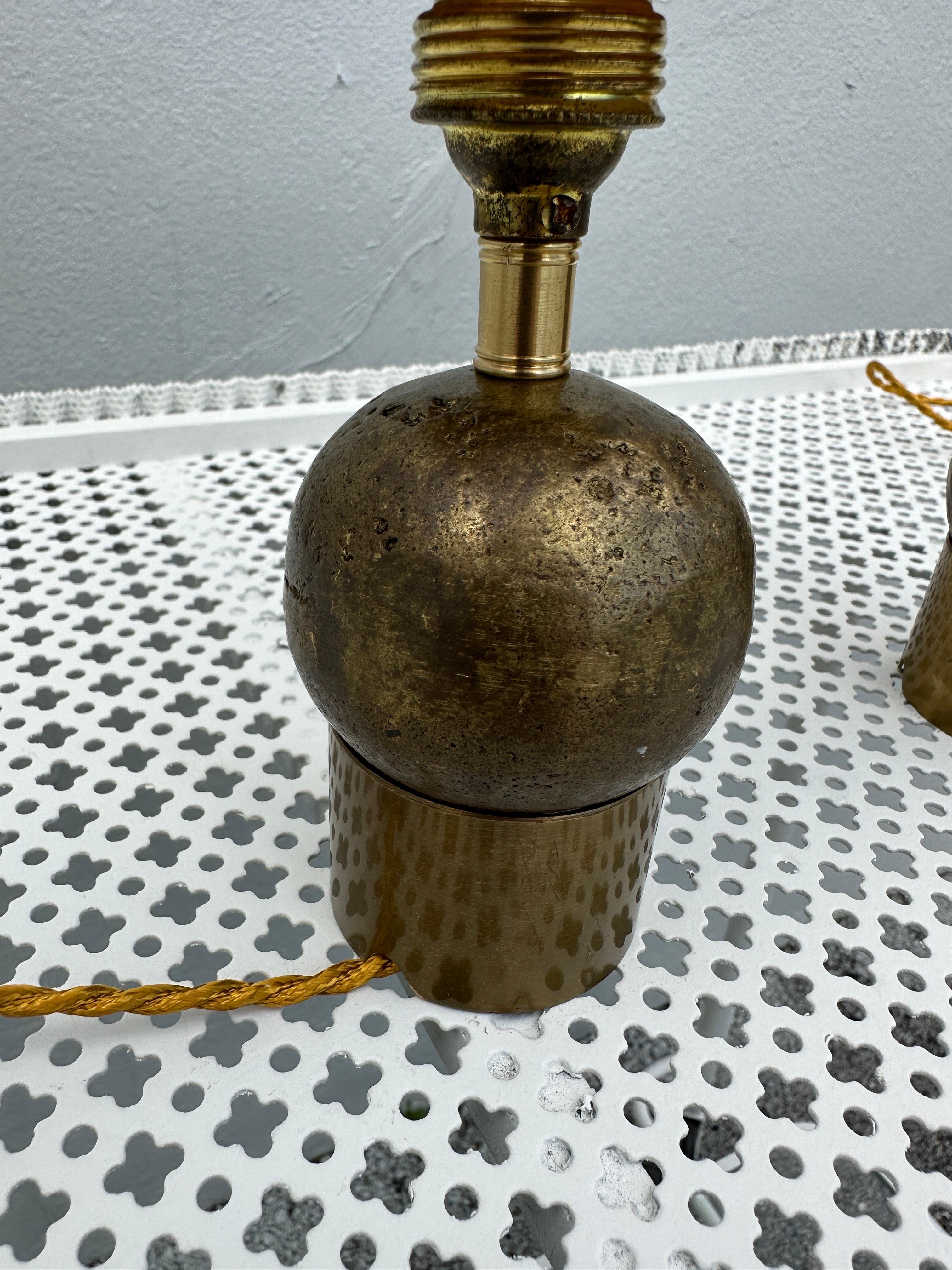 Petite Italian Mantel Bronze Lamps, Pair For Sale 2