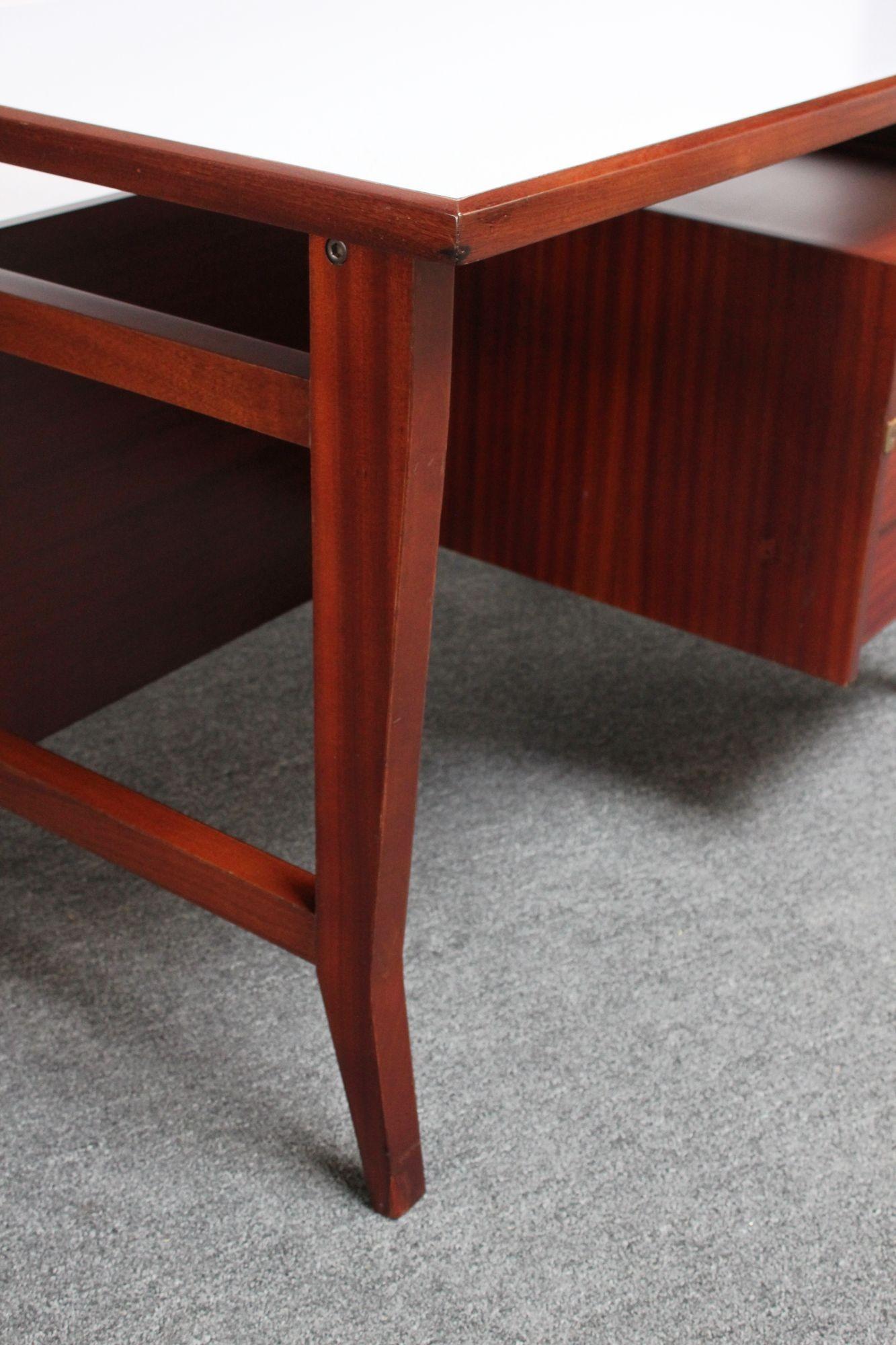 Petite Italian Modern Stained Mahogany Writing Desk by Gio Ponti for Schirolli For Sale 2