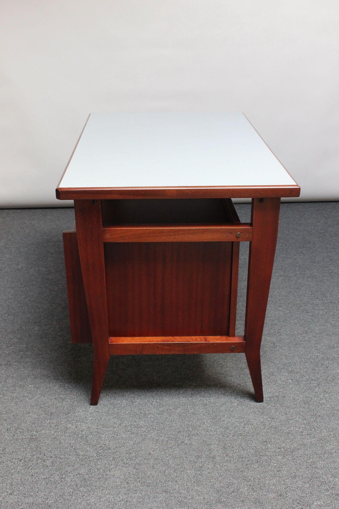 Petite Italian Modern Stained Mahogany Writing Desk by Gio Ponti for Schirolli For Sale 13