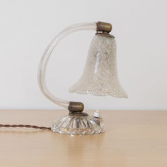 Petite Italian Murano Clear Frosted Glass Lamp