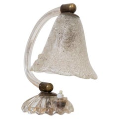 Petite Italian Murano Clear Frosted Glass Lamp