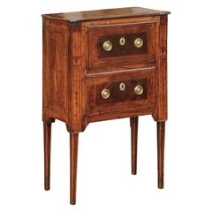 Petite Italian Neoclassical Period Walnut Commode circa 1800 with Inlaid Décor