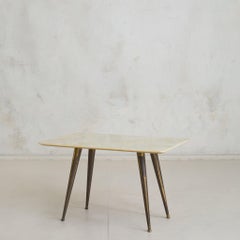 Petite Italian Onyx + Brass Coffee Table, 1950s