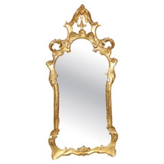Petite Italian Rococo Style Carved Gilt Mirror C. 1940's