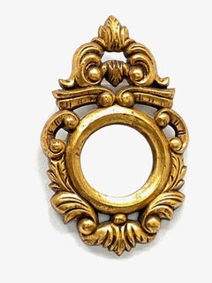 Petite Italian Tole Toleware Gilded Framed Mirror, circa 1960s