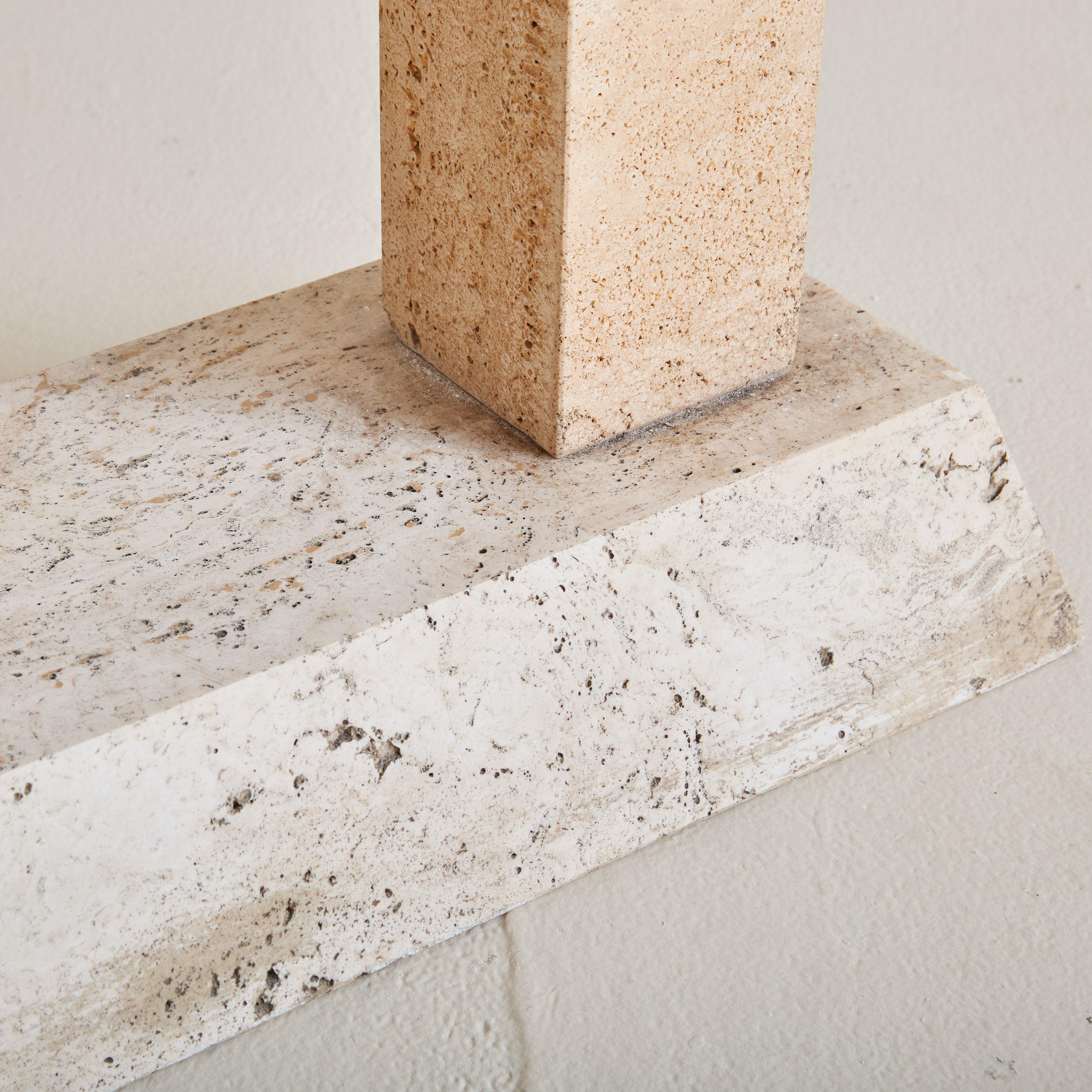 Petite Italian Travertine Console Table, 1970s - 2 Available For Sale 5