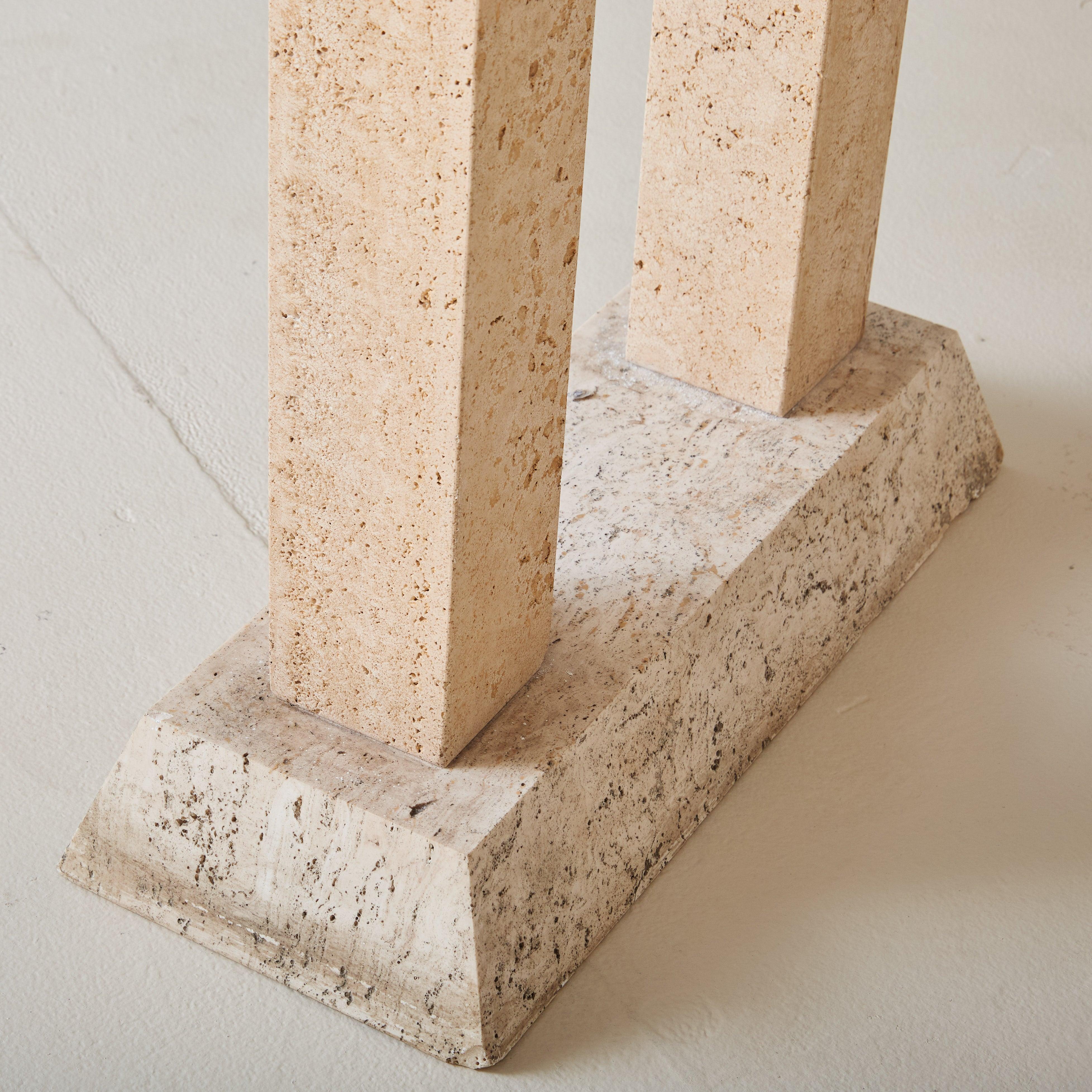 Petite Italian Travertine Console Table, 1970s - 2 Available For Sale 6