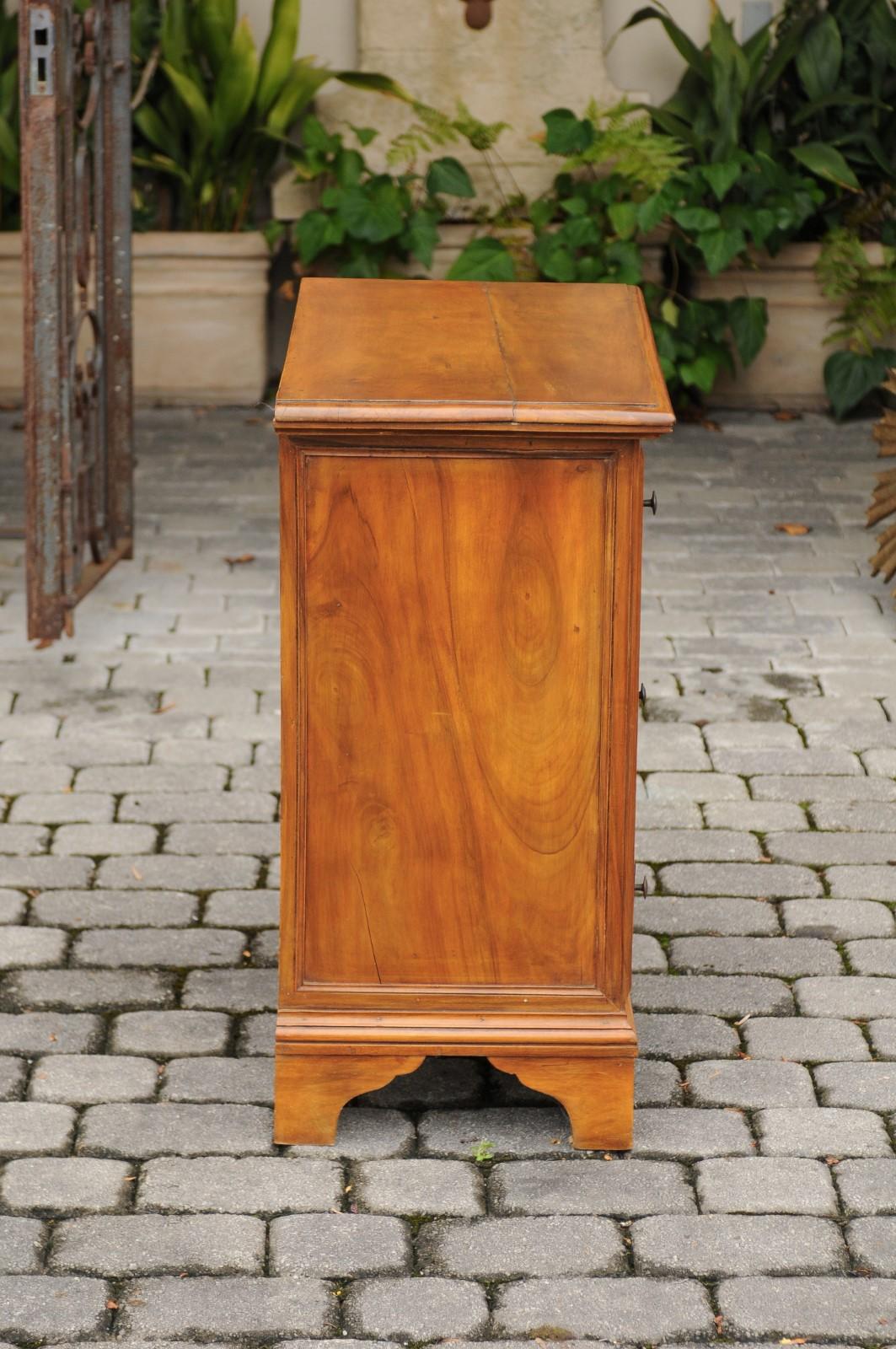 Petite Italian Walnut Three-Drawer Commode circa 1870 with Molded Cartouches 3