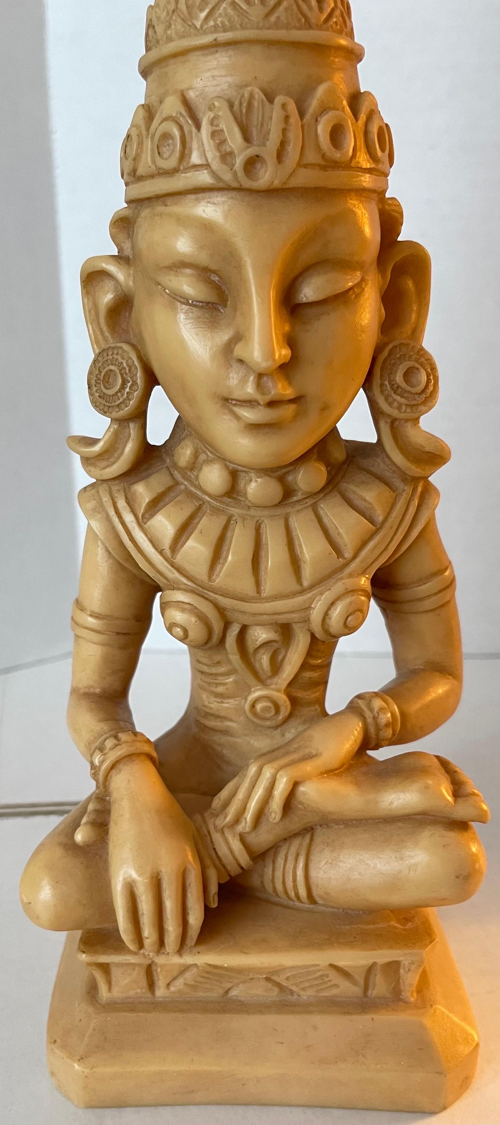 Petite James Mont Style Buddha Lamp In Good Condition For Sale In Stamford, CT