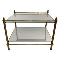 Petite Jansen Style Brass Accent Table
