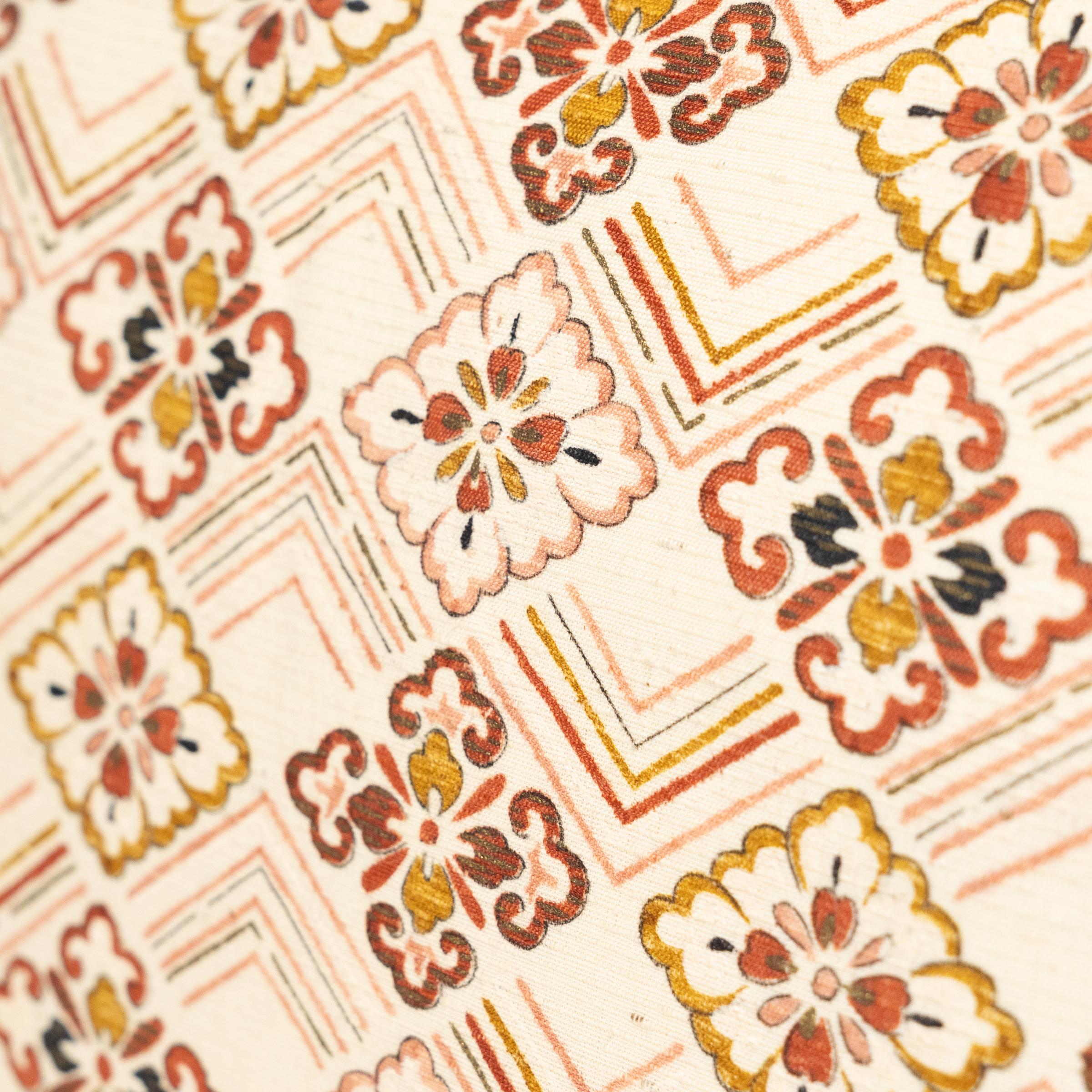 American Petite Japanese Flower Diamond Pillow For Sale