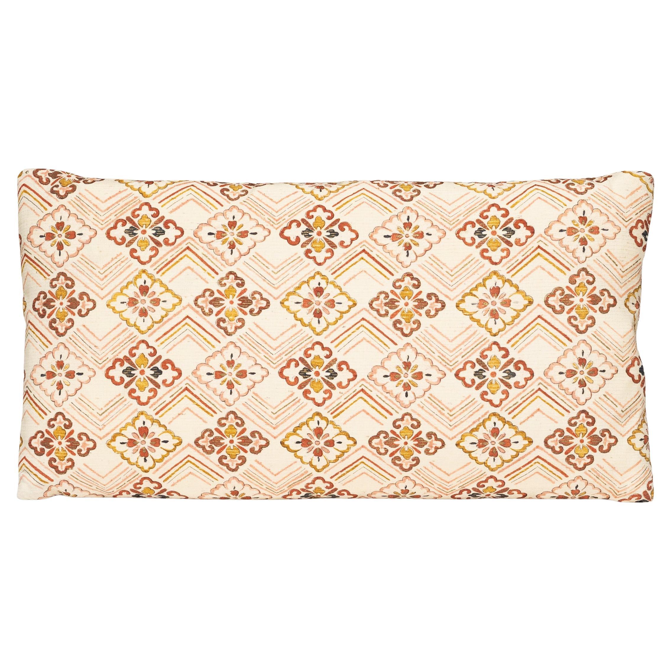 Petite Japanese Flower Diamond Pillow For Sale