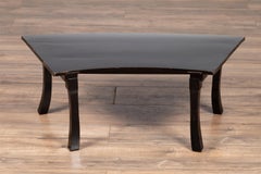Petite Japanese Taishō Period Black Lacquered Tea Table with Folding Legs