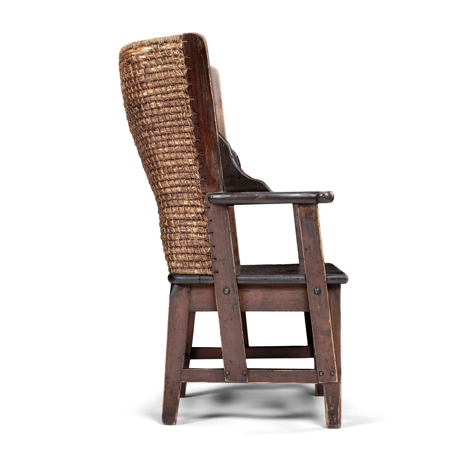 Folk Art Petite Jute and Pine Scottish Orkney Chair