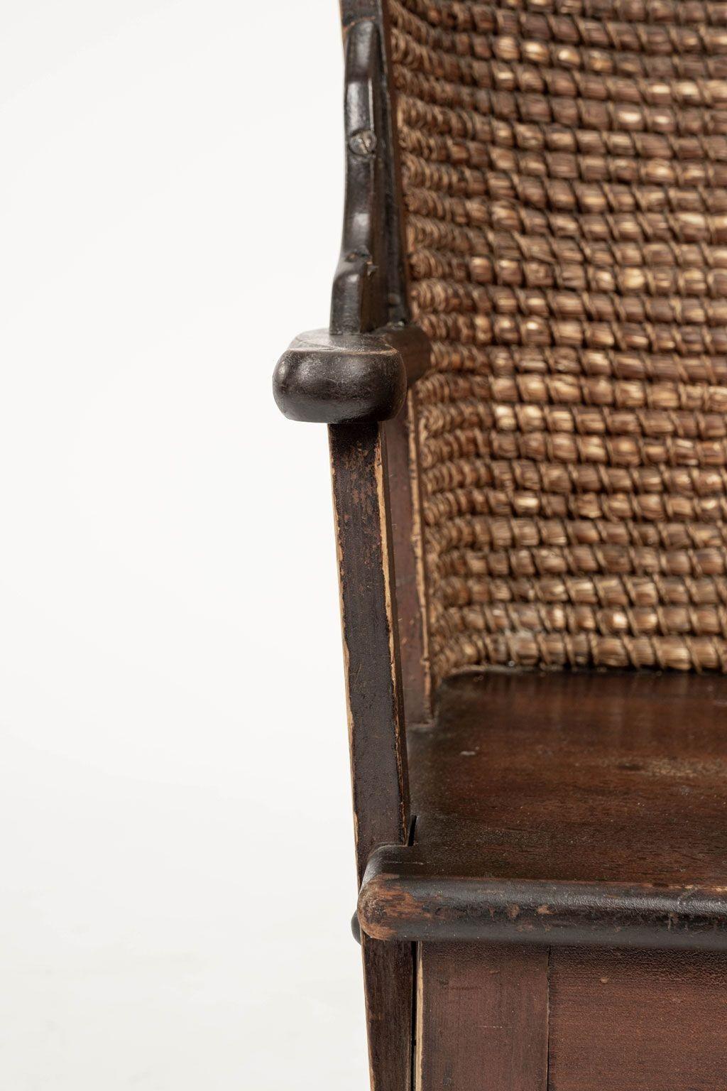20th Century Petite Jute and Pine Scottish Orkney Chair