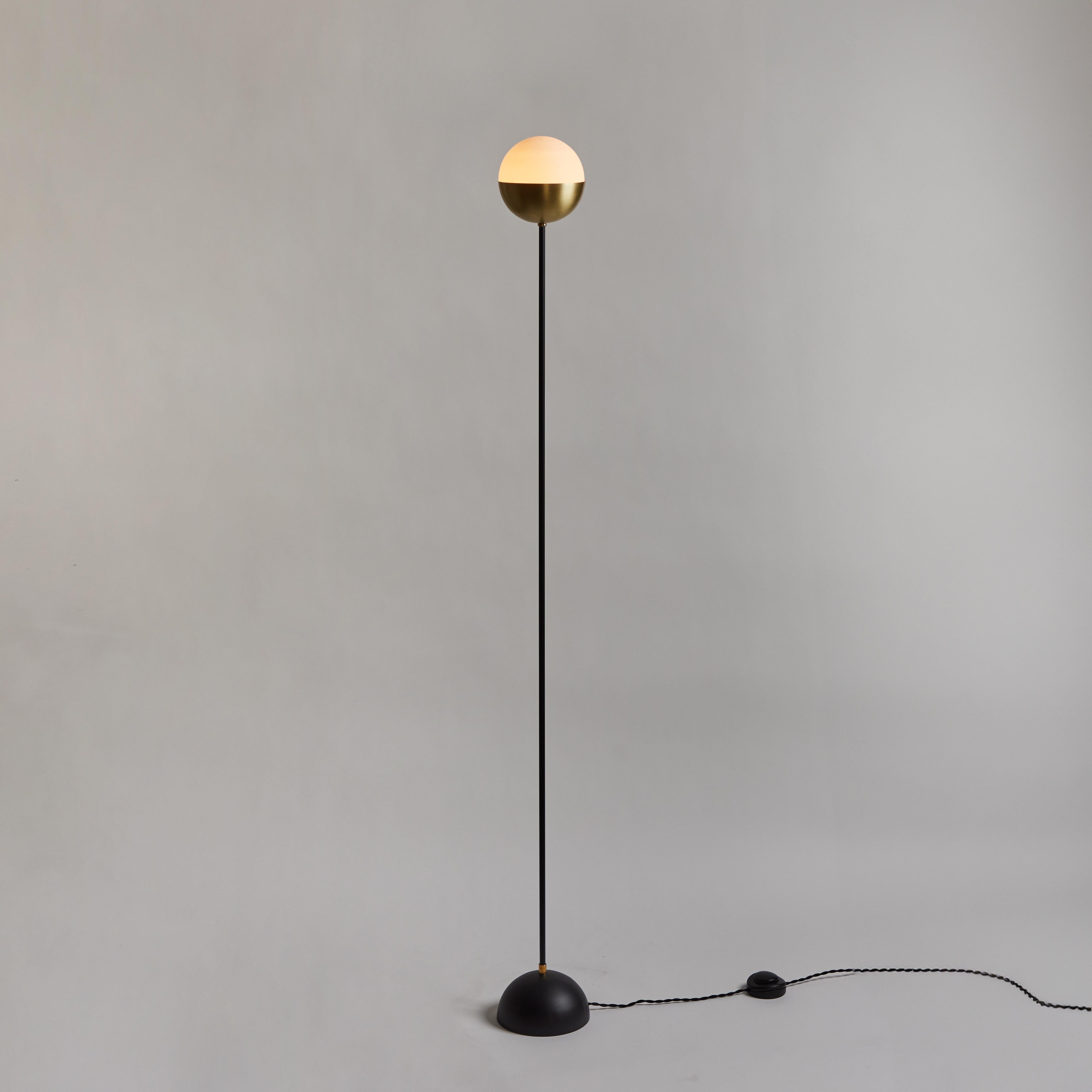 Petite 'KOKO' Floor Lamp in Opaline Glass & Brass by Alvaro Benitez For Sale 1