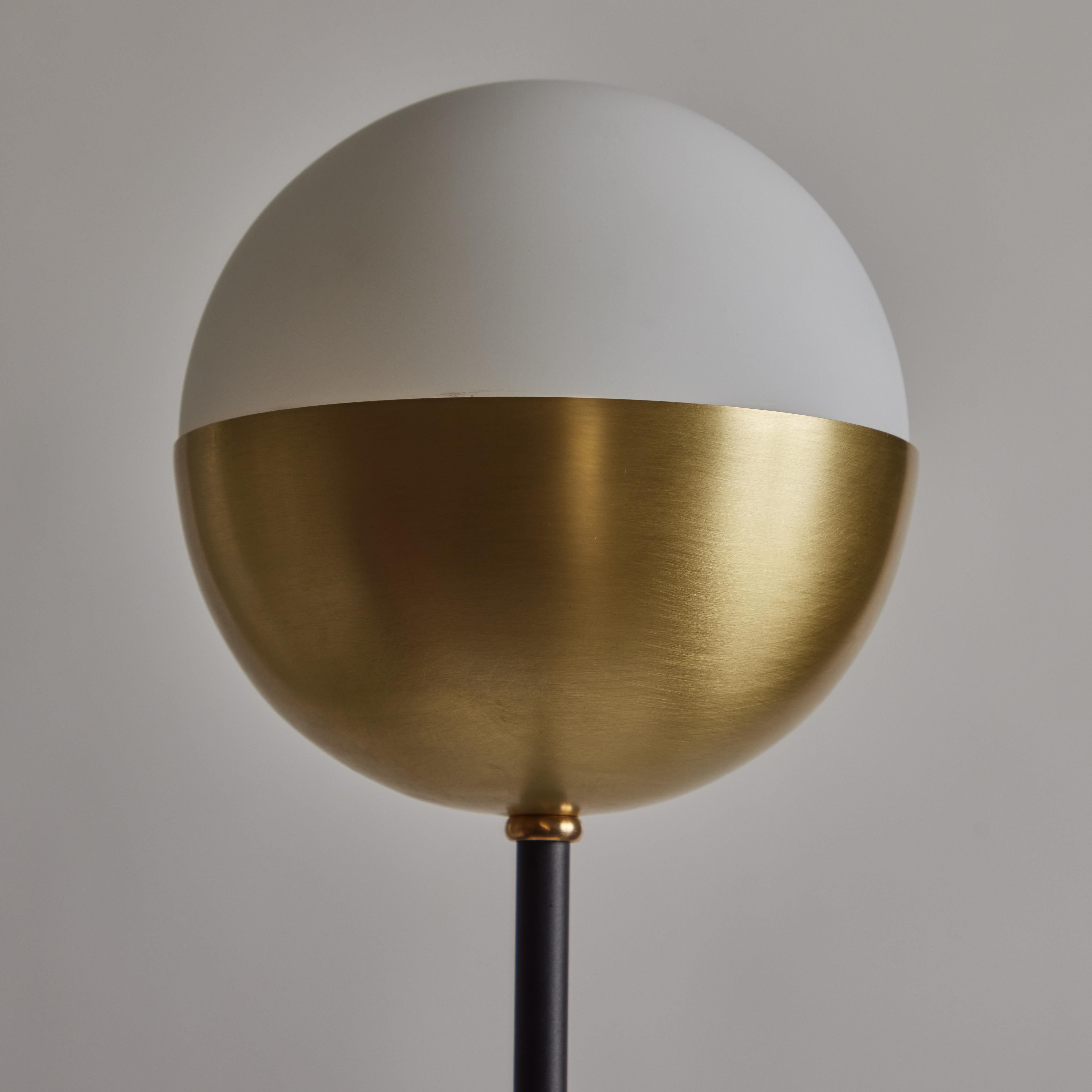 Petite 'KOKO' Floor Lamp in Opaline Glass & Brass by Alvaro Benitez For Sale 3