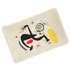 Petite "La Biche Chantant La Tosca - 1969" Ceramic Trinket Dish by Joan Miro