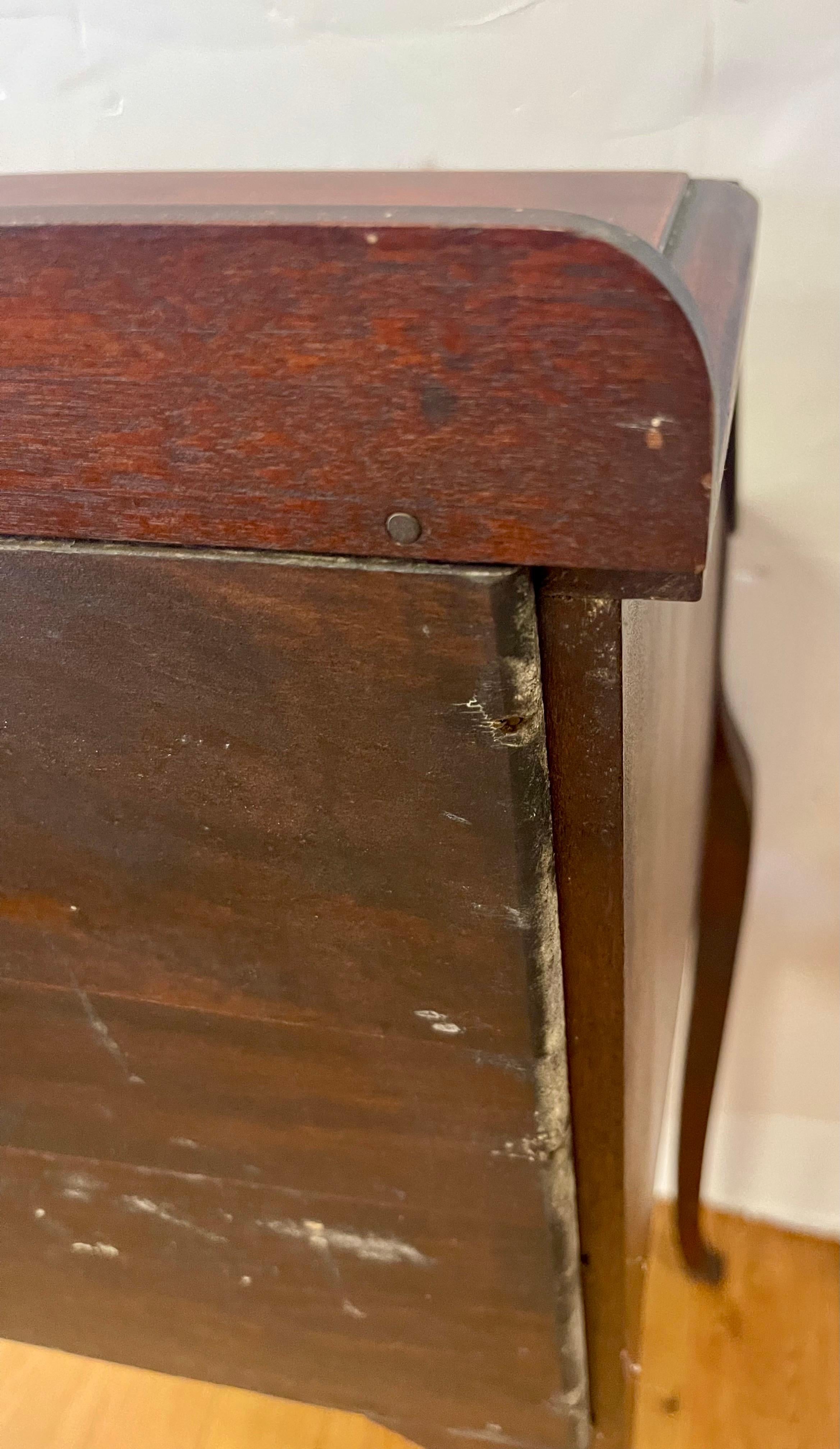 Petite Late 19th Century Queen Anne Slant Front Mahogany Desk Secretary Table 6